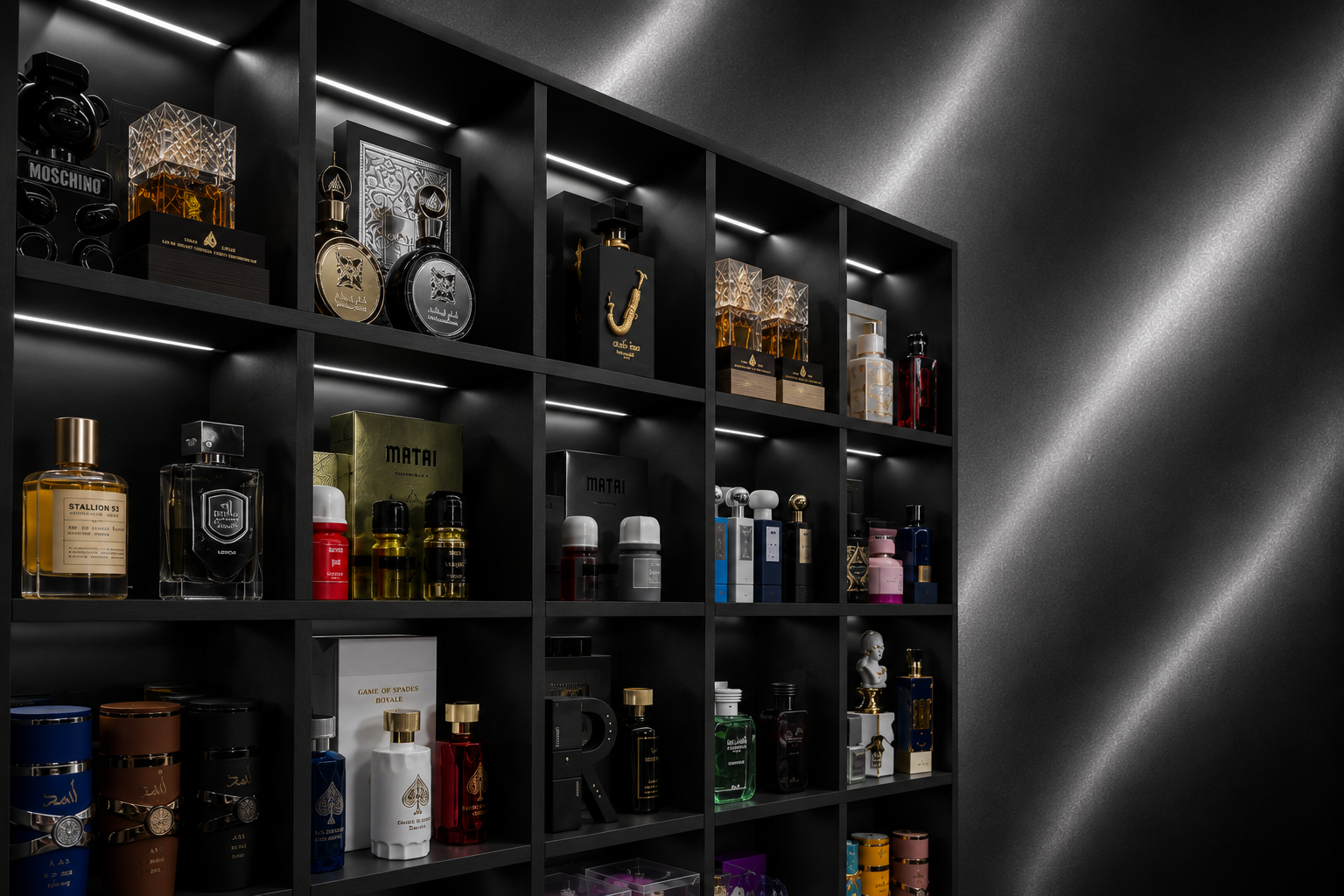 Estantería de perfumes Fuci